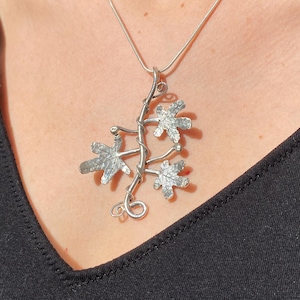 Handmade Silver Fig Tree Necklace, Fig Necklace, Nature Jewellery, Handmade Jewellery, Gift for her, Nature Gift, Handmade Gift, Recycled