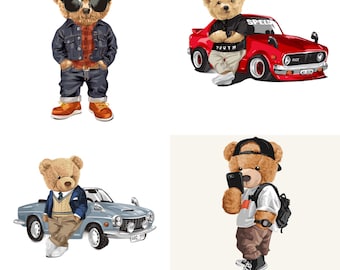 Teddy Bear Bundle,4 Png File,red Sports Car,cool Teddy Bear,racer