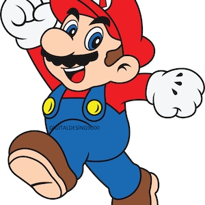 Mario png, schattige Super Mario-clipart, verjaardag PNG, Instant Download, bestanden voor Cricut, tekenfilm, Mario PNG, held, coole Mario
