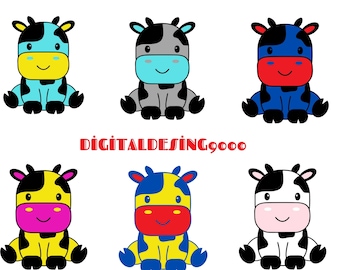 Bébé vache Svg animal mignon vache Svg ferme animaux Svg vache Png bébé ferme animaux Svg mignon animaux fichiers Svg en téléchargement numérique, cadeau pour enfants, amour de vache