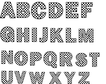 Racing Checkered Alphabet and Numbers Svg png bundle,Checkered Letters svg, Racing Checkered Svg,Racing Number Alphabet svg,Trendy Boys svg