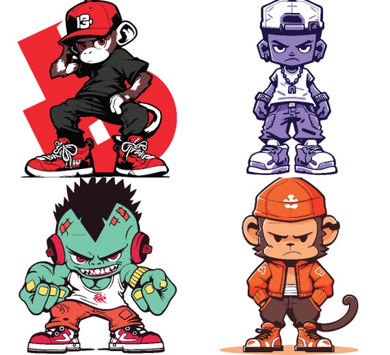 Hiphop Style,4 Png Files,hip Hop Party,fun,for Him,music Rap