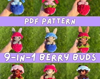 Berry Buds Amigurumi Crochet Pattern Bundle: 9-in-1 PDF