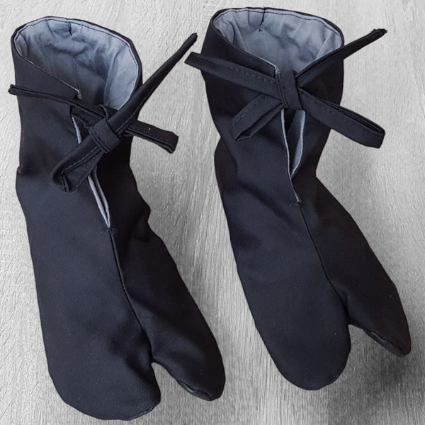 Japanese Tabi Black Shoes on ties