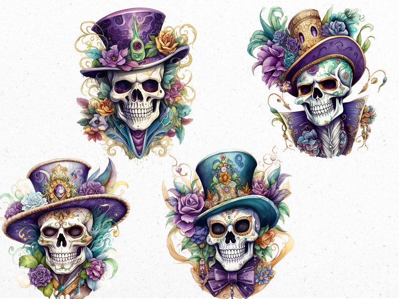 mardi gras skull and bones