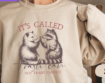 Possum Sweatshirt, Raccoon Opossum Lover Gift Tee, Cottagecore Goblincore Retro Aesthetic Hoodie, Trendy Cute Animal Shirt, Raccoon Crewneck