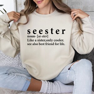Seester Noun Sweater, Seester Definition Hoodie, Gift for Sister, Best Sister Gift, Funny Saying Sweatshirt, Sweater Unisex, Funny Saying