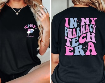 Custom In My Pharmacy Tech Era Sweatshirt, Pharmacy Technician Grad Tee, Pharmacology School Grad Sweater Pharmacy Tech Gift,Pharmacist Gift