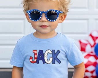 Personalized Fourth Of July Kids Shirt, 4th Of July Kids Shirt, Patriotic Toddler Shirt, Custom Name Toddler Shirt, Independence Day Tee
