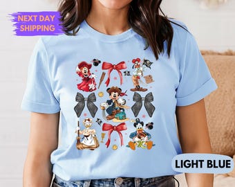 Coquette Bows Watercolor Disney Pirates Shirt, o Ho Yo Ho A Pirate's Life for Me Mickey & Friends Disney Cruise Shirt, Family Cruise Tees