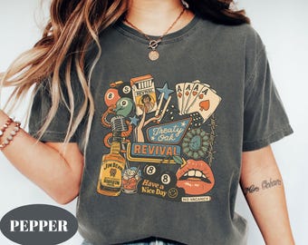 Comfort Colors® Treaty Oak Revival T-Shirt, Retro Western Cowboy Graphic Shirt, Vintage Country Music Tee