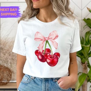 Disney Coquette T Shirt, Cherry Mickey Bow Shirt, Minnie girlie y2k Apparel, Cute Disneyworld girls tshirt, Mouse Lover Gift, Youth Girl Tee