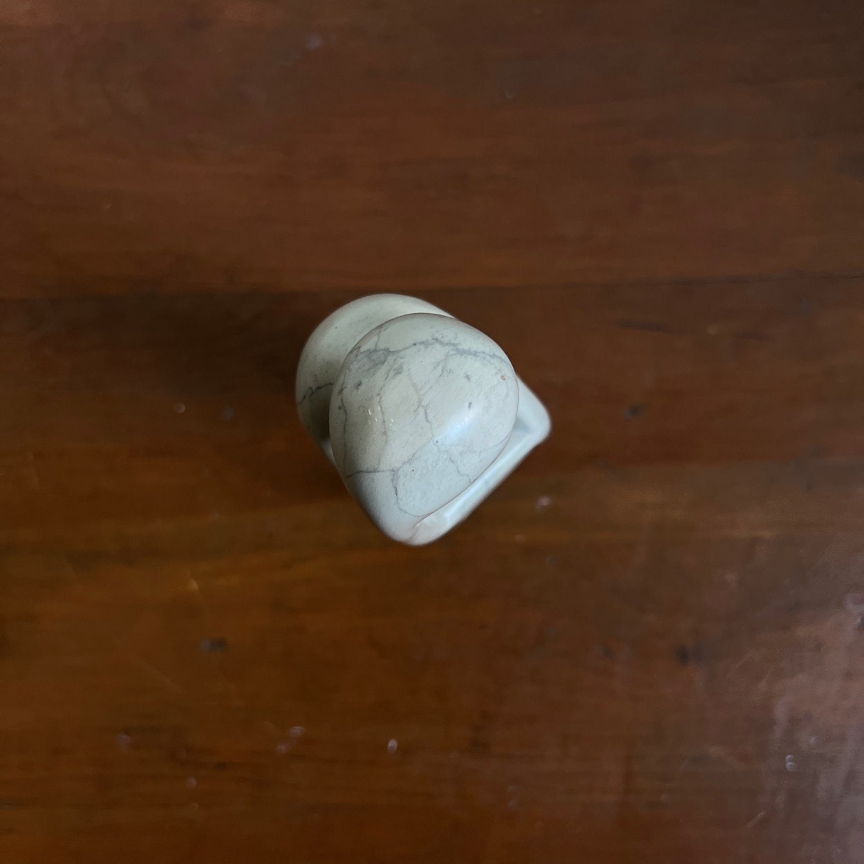 Vintage Hand Carved Soapstone thinker Statue Minimalist Modern Abstract