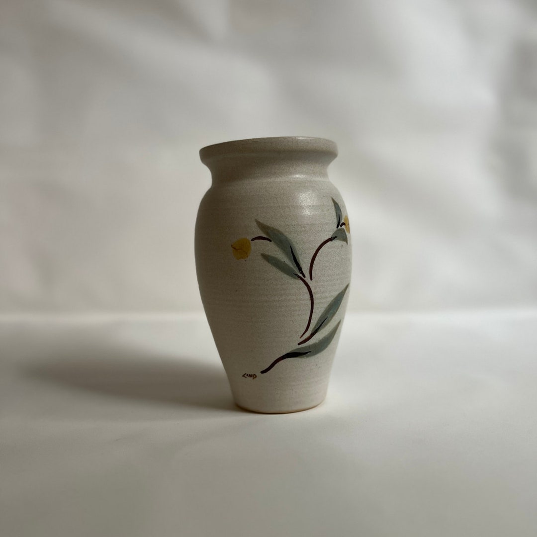 Vintage Studio Pottery With Hand Painted Floral Design Signed Crock ...