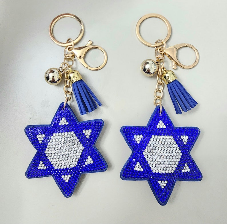 Personalized Star of David Keychain / Keyring - Etsy