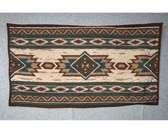 HiEnd Accents Lush Home Southwestern Quilted Pillow Sham King Brown Green Tan