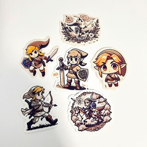 Stickers Link La légende de Zelda | Stickers étanches pour ordinateur portable | Jeu de décalcomanies brillantes artistiques découpées