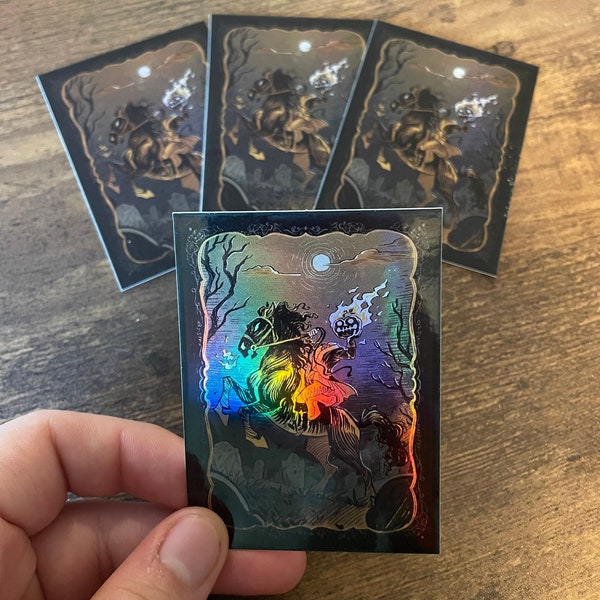 Headless Horseman Holographic Halloween Sticker