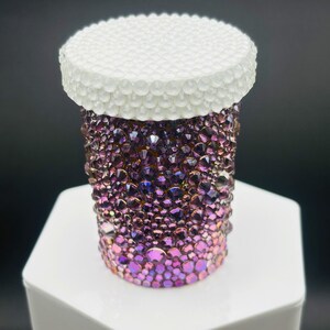 Sparkle Rhinestone Pill Bottle 20 Dram, Bedazzled Travel Container