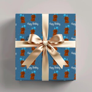 Dog Birthday Gift Wrap, Ruby Cavalier King Charles Wrapping Paper, Dog Birthday, Best Friend Gift, Spaniel