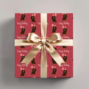 Dog Birthday Gift Wrap, Cavalier King Charles Wrapping Paper, Dog Birthday, Best Friend Gift, Spaniel