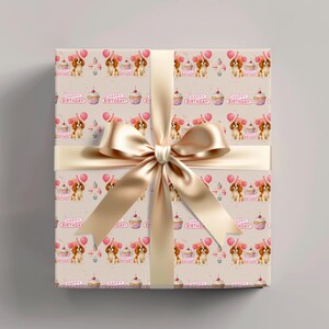 Dog Birthday Gift Wrap, Cavalier King Charles Wrapping Paper, Dog Birthday, Best Friend Gift, Spaniel