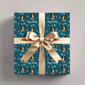 Dog Birthday Gift Wrap, Cavalier King Charles Wrapping Paper, Dog Birthday, Best Friend Gift, Spaniel