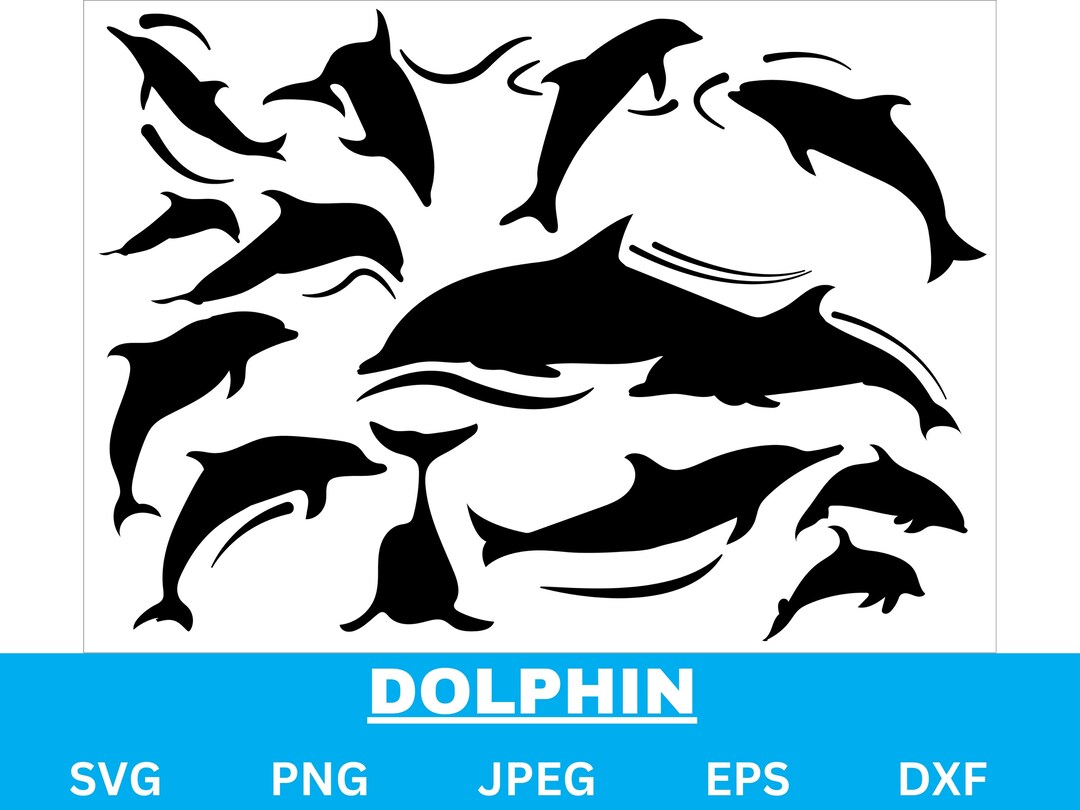 Dolphin SVG Bundle Dolphin Pattern Svg Dolphin Clipart Svg Sea Animal ...