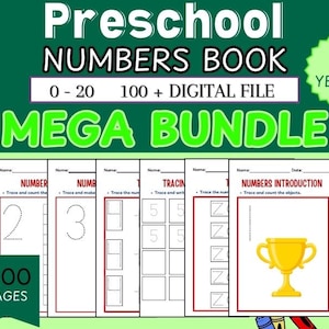 Preschool Number Tracing Worksheets: Numbers 1-10 (Digital Download)