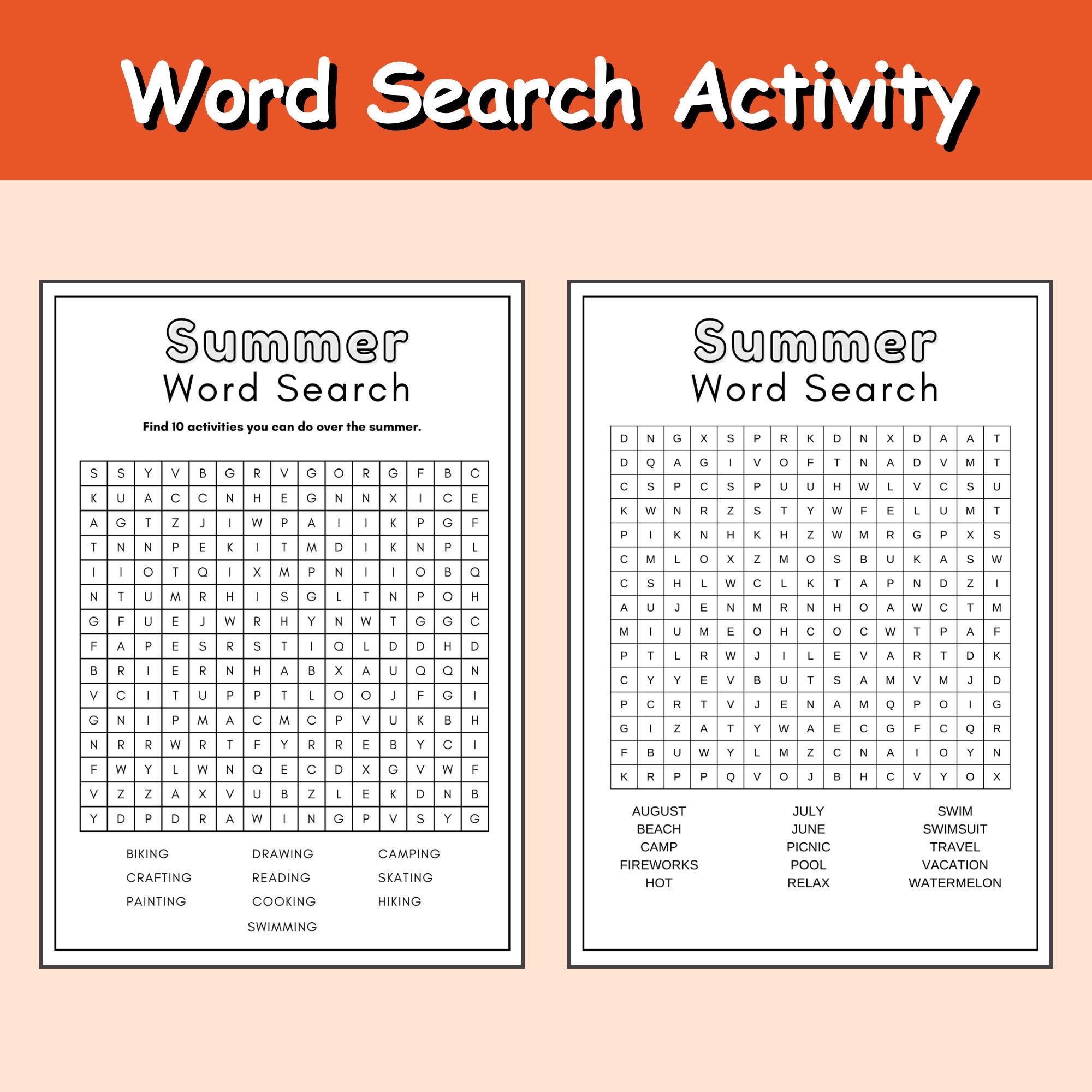 Summer Activity Bundle for Kids Printable 65 Pages Preschool Worksheets ...