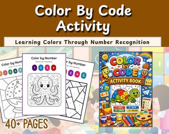 Color by Numbers Worksheets Coloring for Kids, Cute Coloring Pages, Educational Activity for ages 4-8, Homeschool Supply, Digital Download