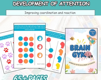 Brain Gym Workbook for Kids | Attention & Focus Activities | Bilateral Coordination Worksheets | 72 Pages Printable Preschool  Kindergarten