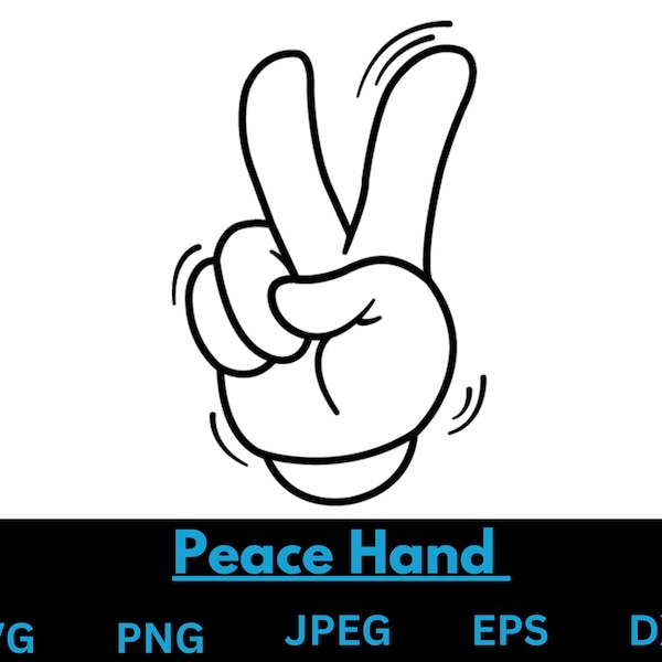 Peace Hand Svg Peace Sign Svg Peace Fingers Svg Two Hand Sign Svg png jpg eps dxf Cut File Cricut VectorVinyl Sticker Decal digital download