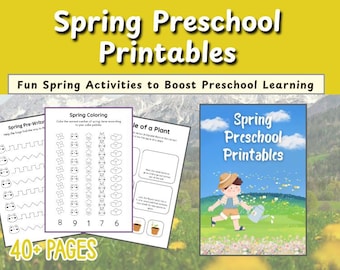 Spring Activity Workbook for Kids |Preschool & Kindergarten Worksheets | Printable Coloring, Tracing, Counting  Writing Pack |Homeschool PDF