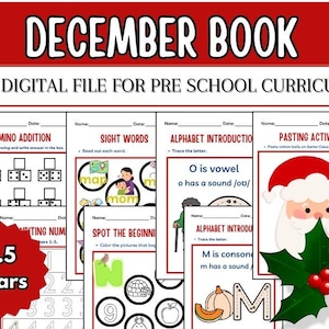 Pre-K-curriculumbundel december | Leerpakket kerst | Lesplannen voor kleuters | Vakantie-activiteiten | Pre-K-les | Voorschoolse bundel