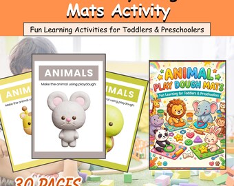 Animal Play Dough Mats | Preschool Playdough Activity |Toddler Learning| Montessori Fine Motor Skills Kids Sensory Activity |Homeschool  PDF