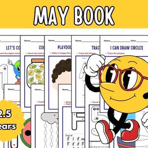 Toddler Homeschool Activities, May Preschool Curriculum for 2.5 Years Old, Early Learning Monthly Packet, Pre K Lesson Plans for Age 2-3