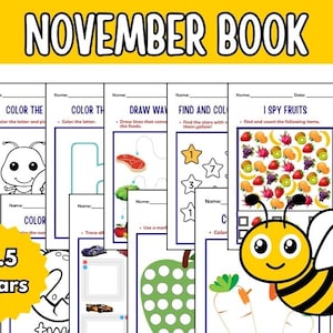 November Activity Book for Kids | Fun Preschool Worksheets | Educational Workbook for 2.5 Years+ | Learning Through Play | Printable Pages