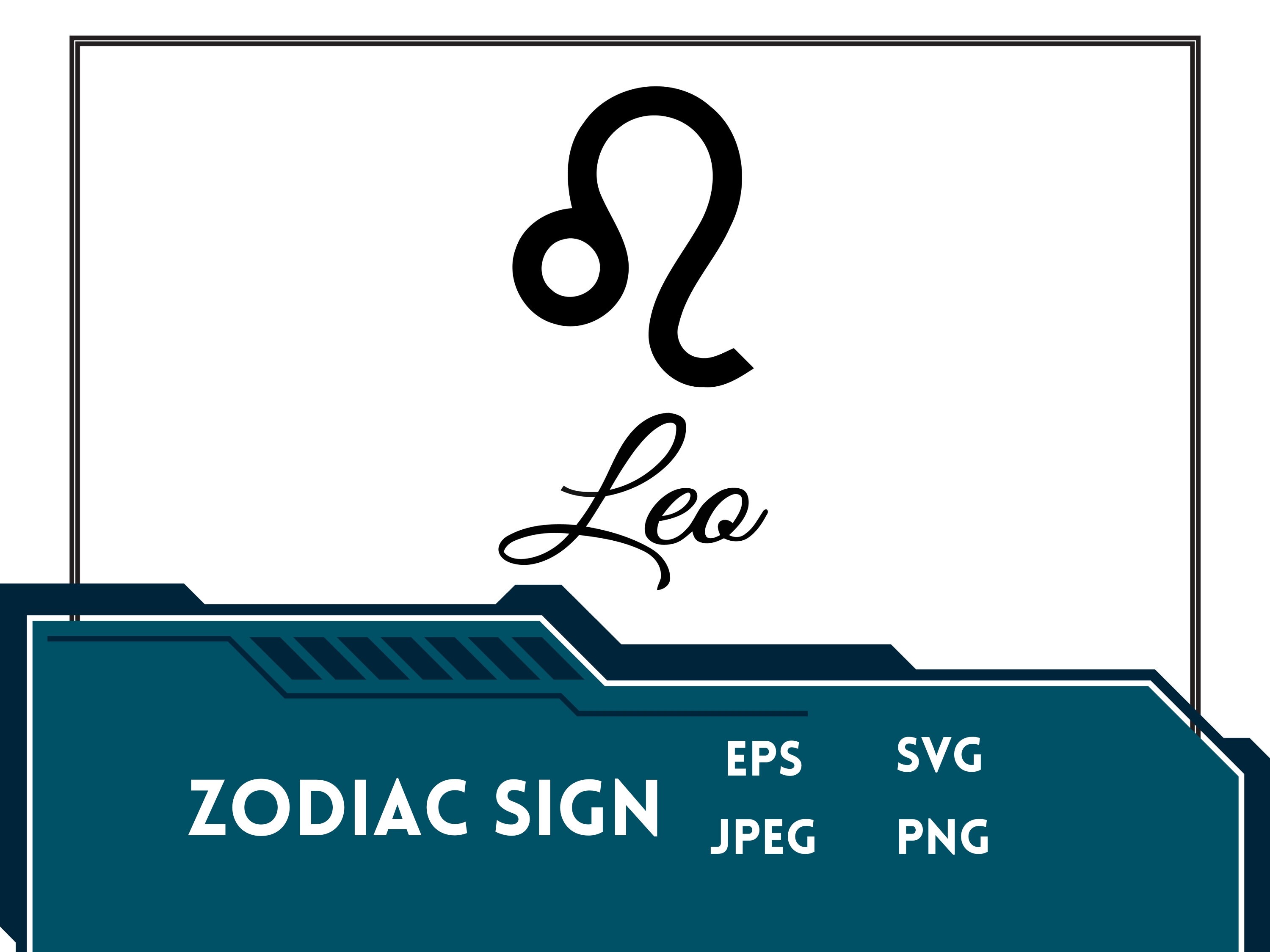 Leo Zodiac Sign SVG Digital File Zodiac Sun Sign SVG Cut - Etsy