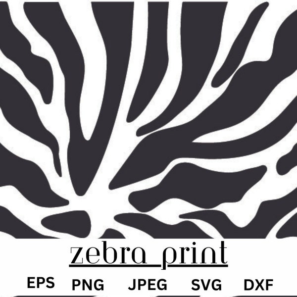 Zebra Print Svg, Zebra Stripes pattern  svg  Zebra Skin Lines svg  Animal  Pattern svg png eps jpg dxf Cut File Cricut Vector Vinyl download
