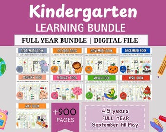 Förskoleläroplan, Förskolepaket med 900+ utskrivbara arbetsblad, Helårsförskolearbetsblad, Matematikarbetsblad, Läskunnighet