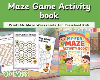 Maze Game Activity Book for Preschool Kids |30+ Printable Maze Worksheets |Fun Learning Mazes| Seasonal&Holiday Maze PDF |Kids Activity Book