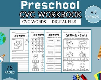 CVC Word Worksheets: Early Reading & Phonics With Pictures (PDF Printables), Short Vowel Word Practice | Kindergarten, First Grade Phonics
