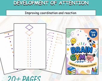 Brain Gym Activities for Kids | 25 Pages Printable Neuro Exercises | Memory Focus Thinking Games | Bilateral Brain Development Exercises PDF