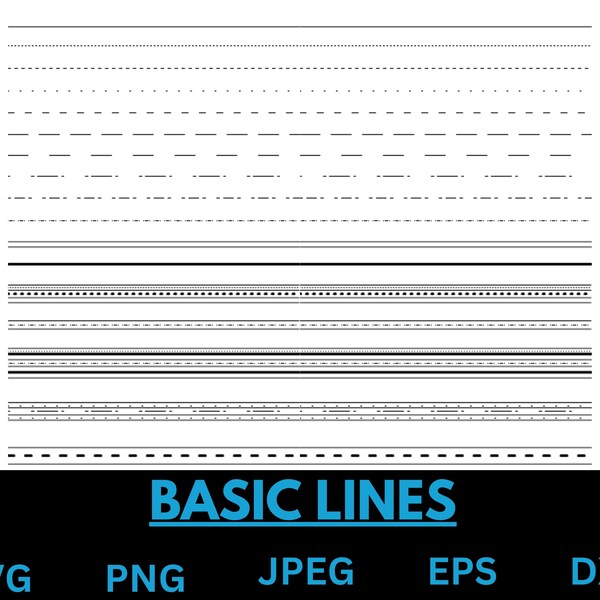 DOTTED LINE svg Dotted line svg, Dotted Straight Lines svg, Dashed lines svg Dots svg png jpg eps dxf  files for Cricut, instant download