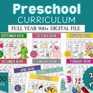 Voorschools leerplan voor 2,5-jarigen | Volledige jaarbundel | Pre-K printables |Pre-K Homeschool-bundel | Maandelijkse lesplannen en drukke boekactiviteiten