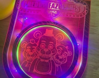 Freddy Fazbear's Pizza Place LED Cup Display, Coaster | Five Nights at Freddy's, Digital Download,Laser Engraved Neon Fan Art Home Decor