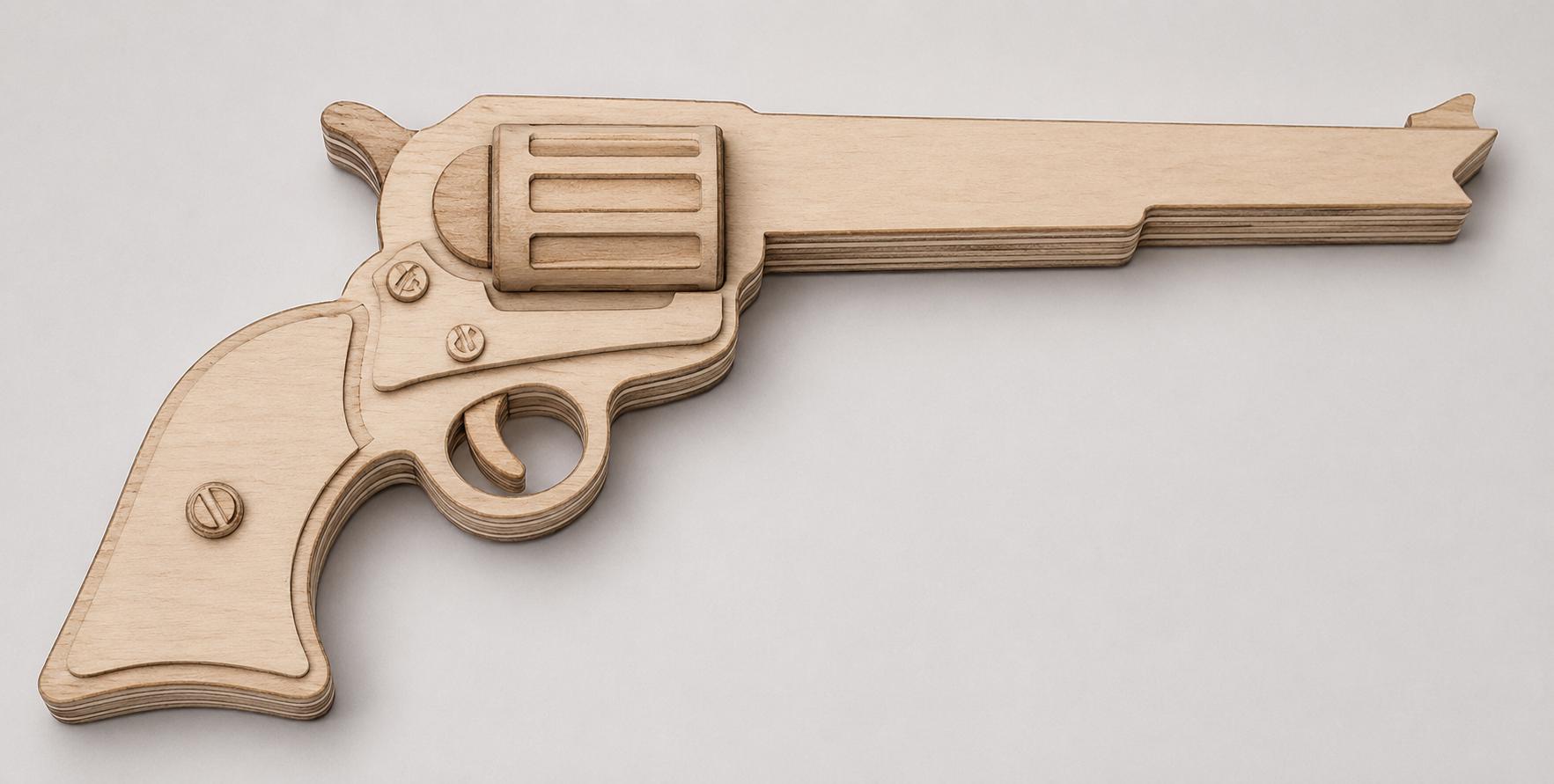 Wood Craft Push Stick,western Revolver SVG Laser Cut File, 3D Layered ...