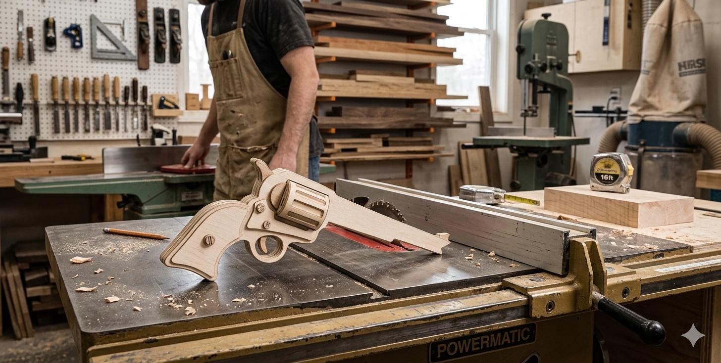Wood Craft Push Stick,western Revolver SVG Laser Cut File, 3D Layered ...