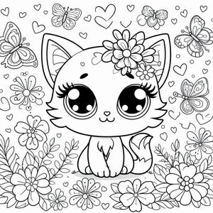 Cute Cat Coloring Pages for Kids 8 Printable Kitten Coloring Sheets Fun Animal Coloring Book Instant Download 1 PDF